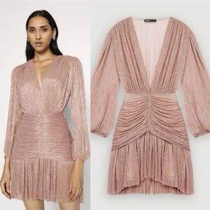 Maje Fully lamé ruched dress S